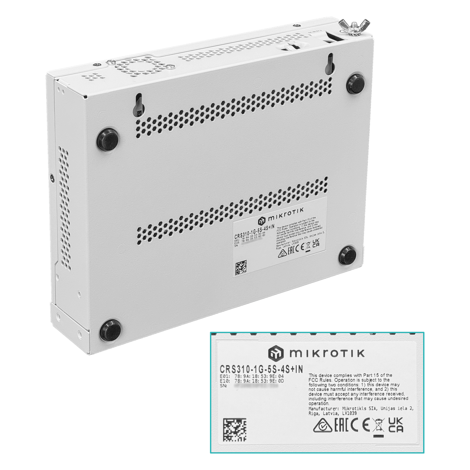 Switch MikroTik CRS310-1G-5S-4S+IN 5x SFP 4x SFP+ 1x GbE PoE-in Rack RouterOS L5 4