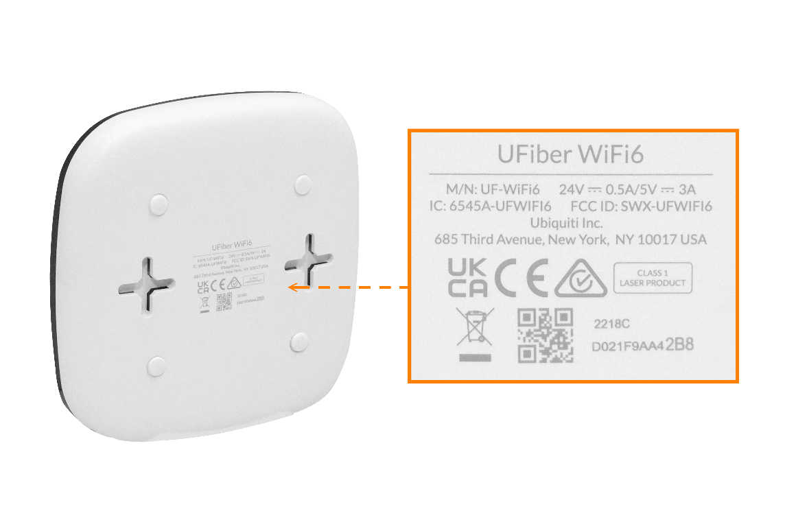 CPE con WiFi 6, 5 Gbps, 4 Puertos Ethernet, Ubiquiti UFiber WiFi 6 GPON ONU 6