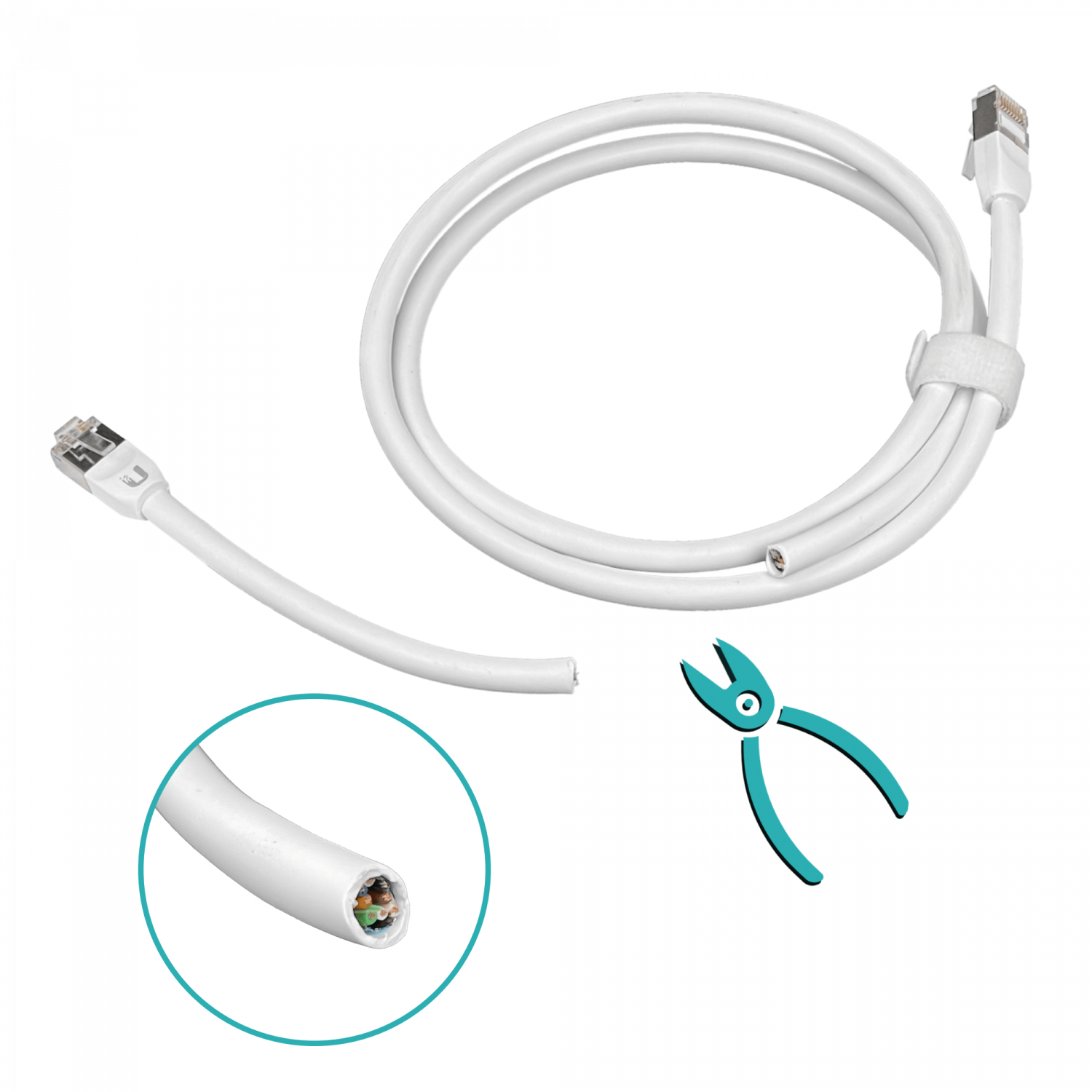 UBIQUITI 1mt Blanco F/UTP Cat5e Cable UACC-Cable-Patch-Outdoor-1M-W 3