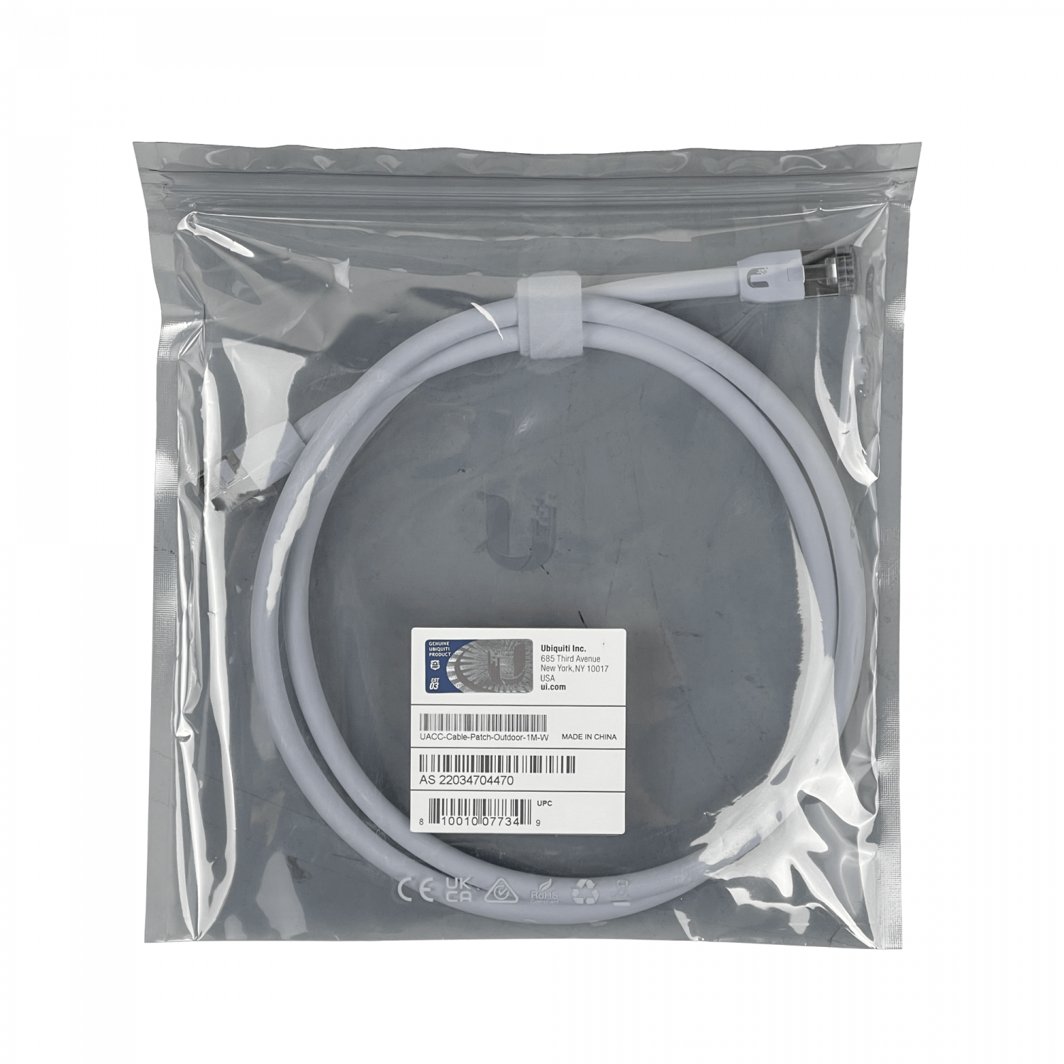 UBIQUITI 1mt Blanco F/UTP Cat5e Cable UACC-Cable-Patch-Outdoor-1M-W 5