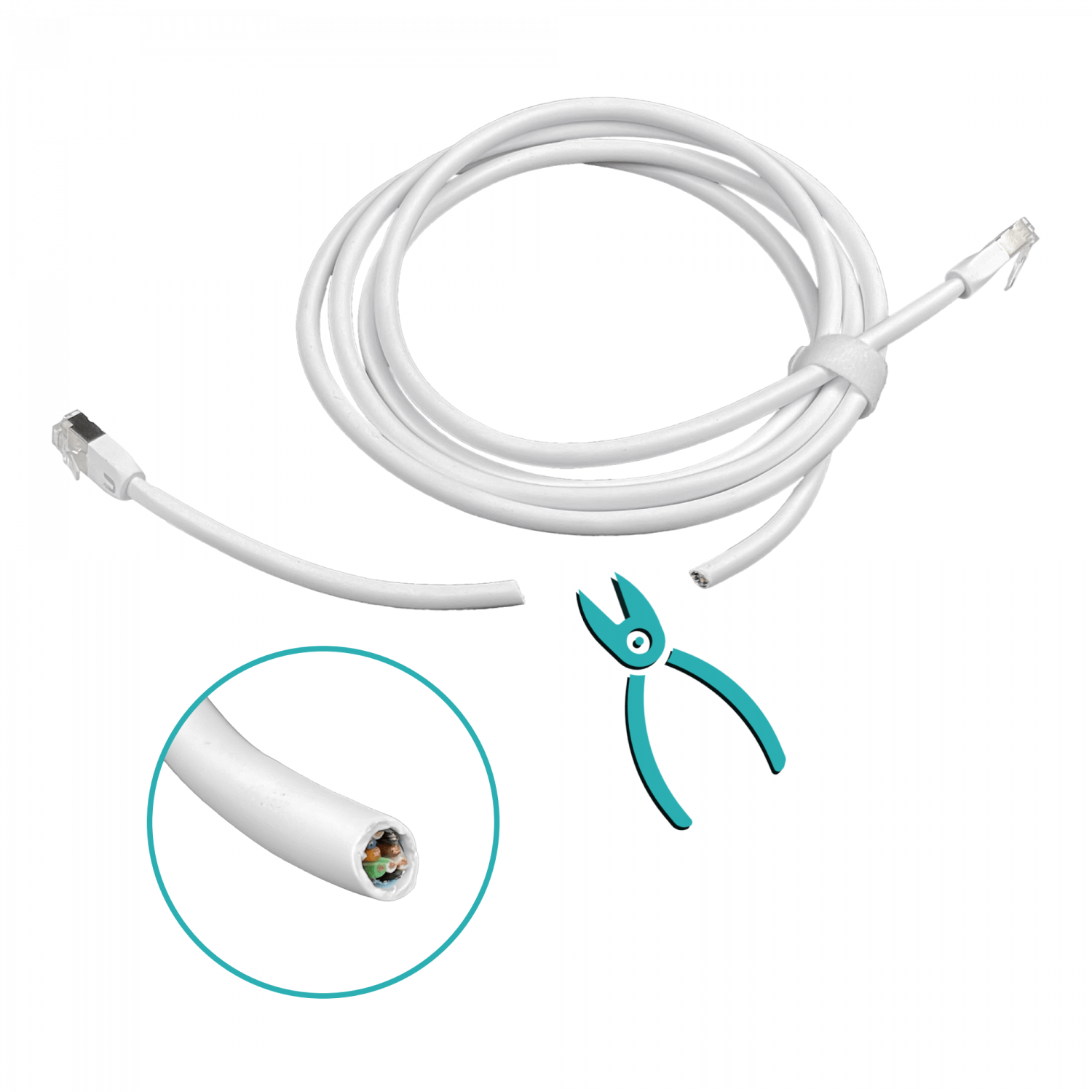 Cable Patch Cat5e Ubiquiti F/UTP Exterior Blanco 2m 1