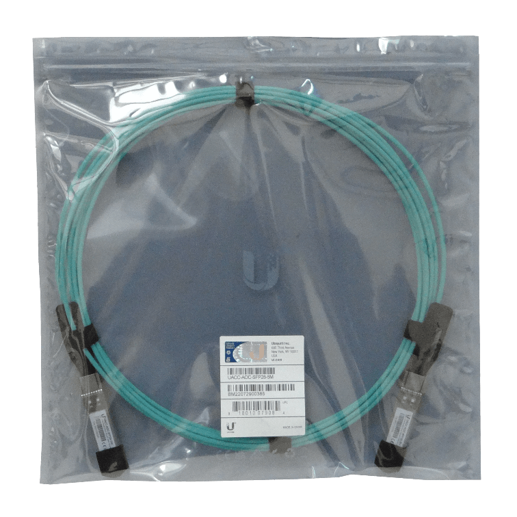 Cable de Conexión Directa UniFi UACC-AOC-SFP28-5M - Fibra Óptica Multimodo, 25 Gbps, 5m 1