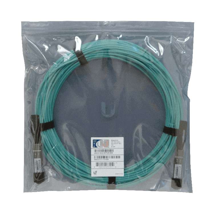 Cable Fibra MM Ubiquiti UA2-30 - SFP28 25Gbps, Directo, 3mm, Longitud 30m 1