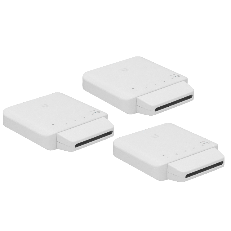 3 x Conmutador Gigabit de 5 Puertos con PoE para Interior/Exterior, Ubiquiti UniFi Switch Flex 1