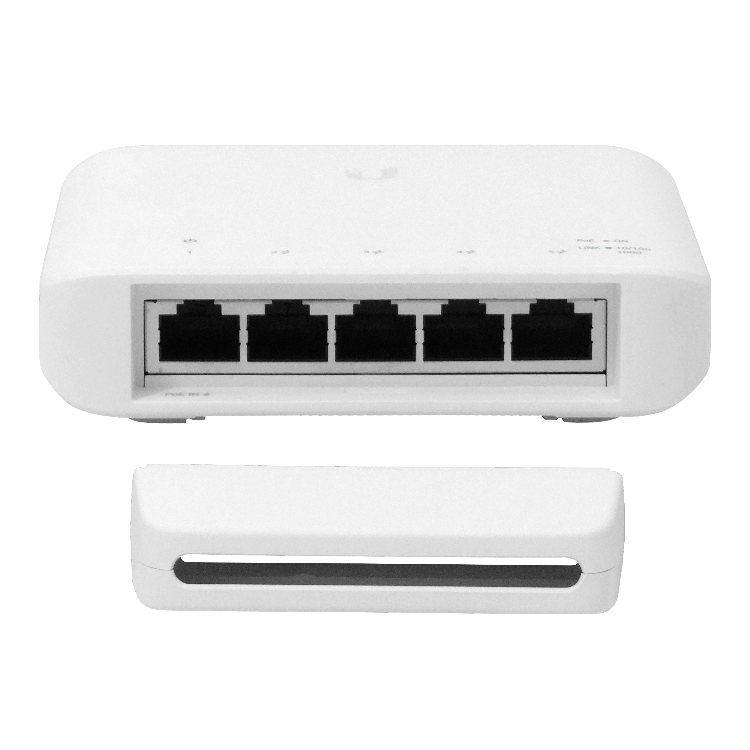 3 x Conmutador Gigabit de 5 Puertos con PoE para Interior/Exterior, Ubiquiti UniFi Switch Flex 4
