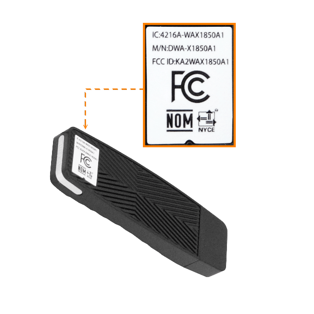 Adaptador de Red D-Link DWA-X1850, WiFi 6, WPA3™, USB 3.2 Gen 1, Negro 3