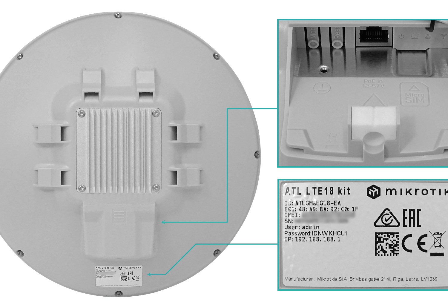 Router MikroTik ATL-LTE18 CAT18 6-Antenas 1200/150Mbps L3 24V 315mm 4