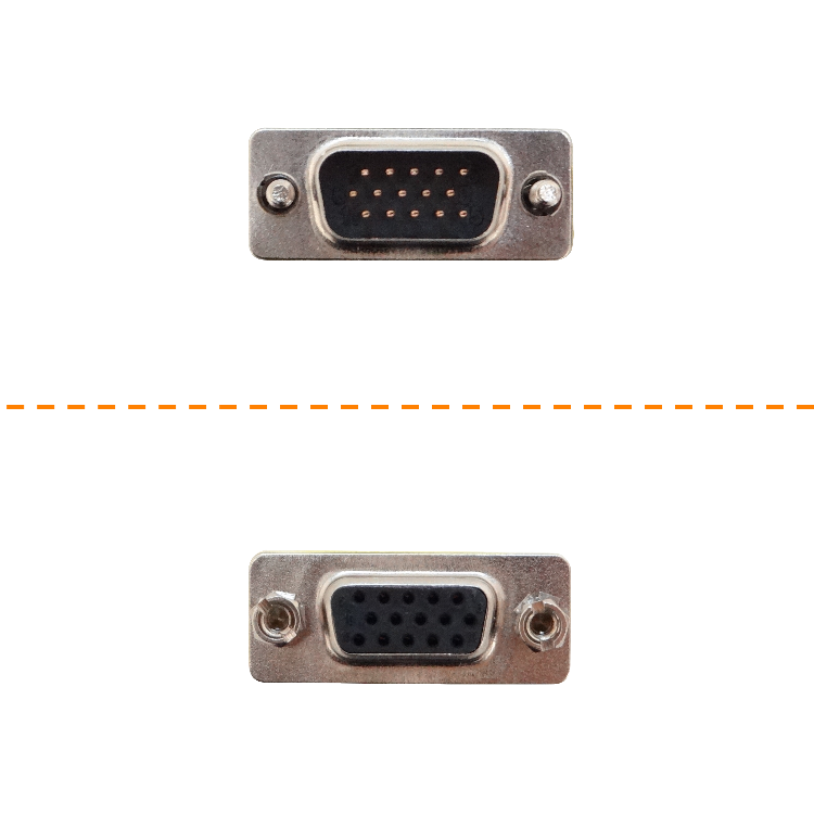 Adaptador VGA Macho a Hembra 2-HD15(DB15-3-Filas) p/FP1MV DE-15/MH/HM Union 2