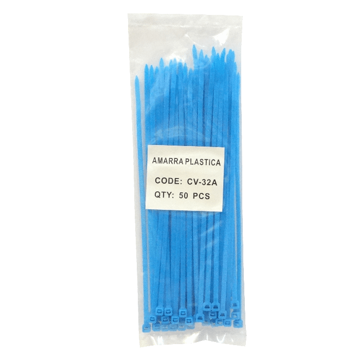 50-un 200x3,5mm Azul Amarra Plastica Nylon 3.5x200mm 2