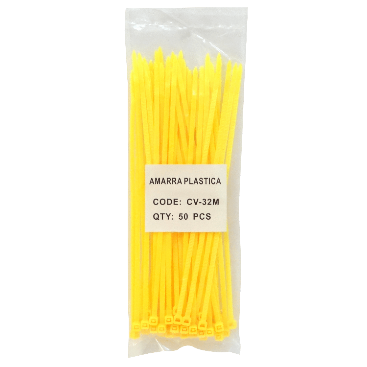 50-un 200x3,5mm Amarillo Amarra Plastica Nylon 3.5x200mm 1
