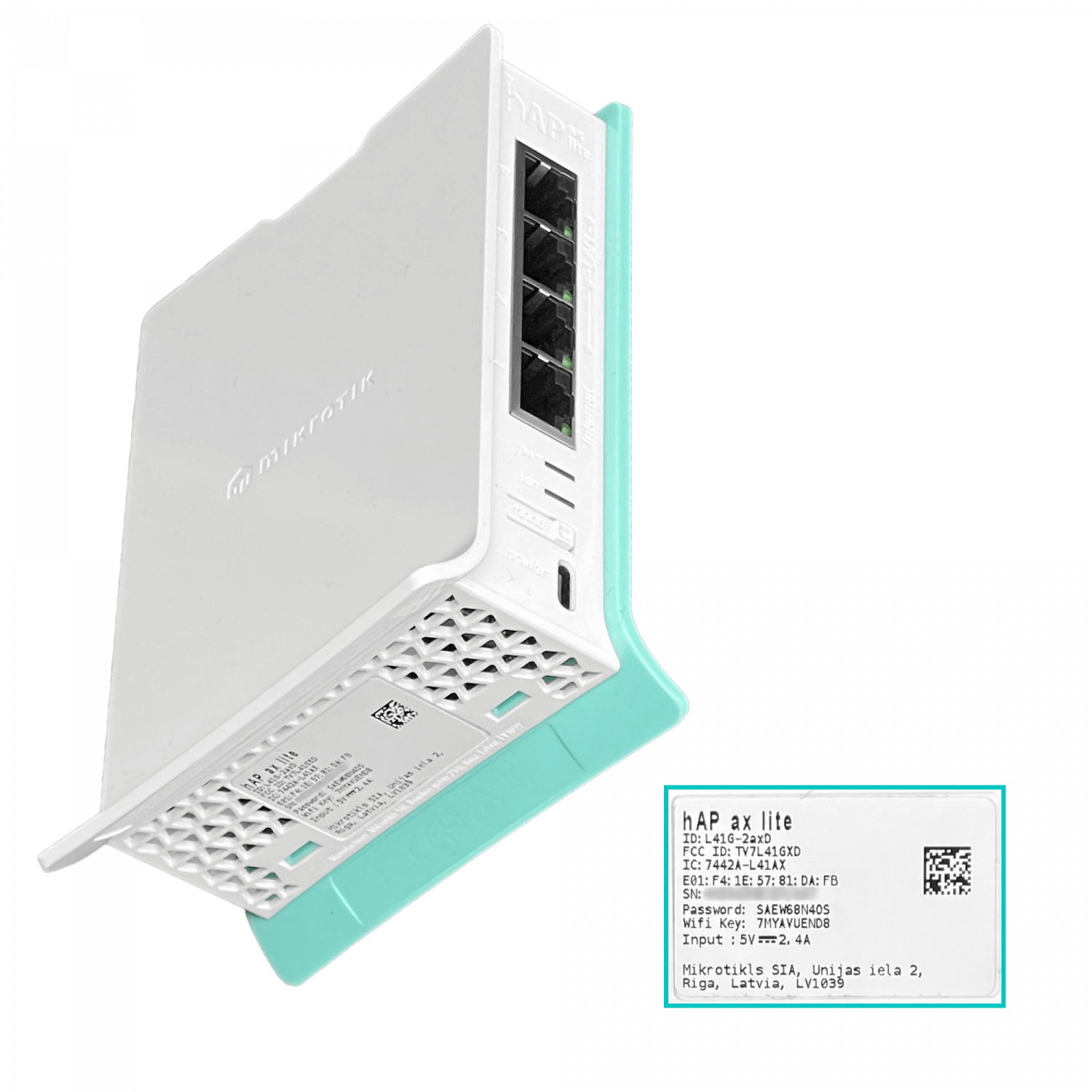 Router Inalámbrico MikroTik hAP ax lite - Wi-Fi 6, 2.4 GHz, 4 Puertos Gigabit Ethernet 3