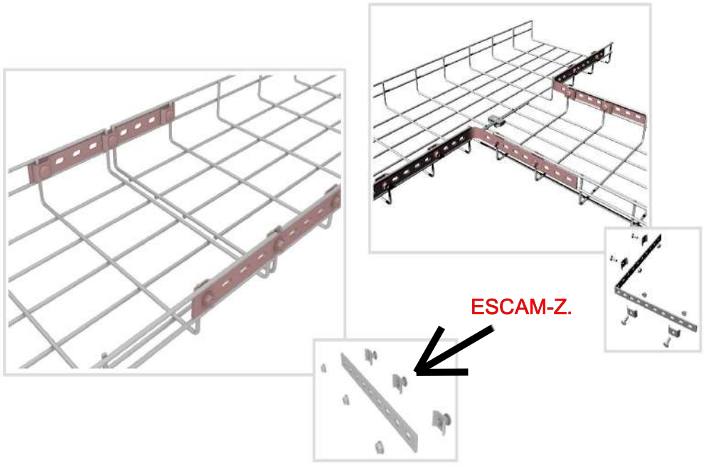 Barra multiunion LinkChip ESCAM-A 550x18x4mm para escalerilla 2