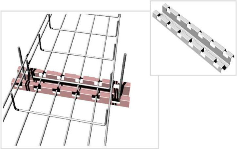 Soporte base LinkChip ESCAM-W 125x70x30mm para escalerilla 1