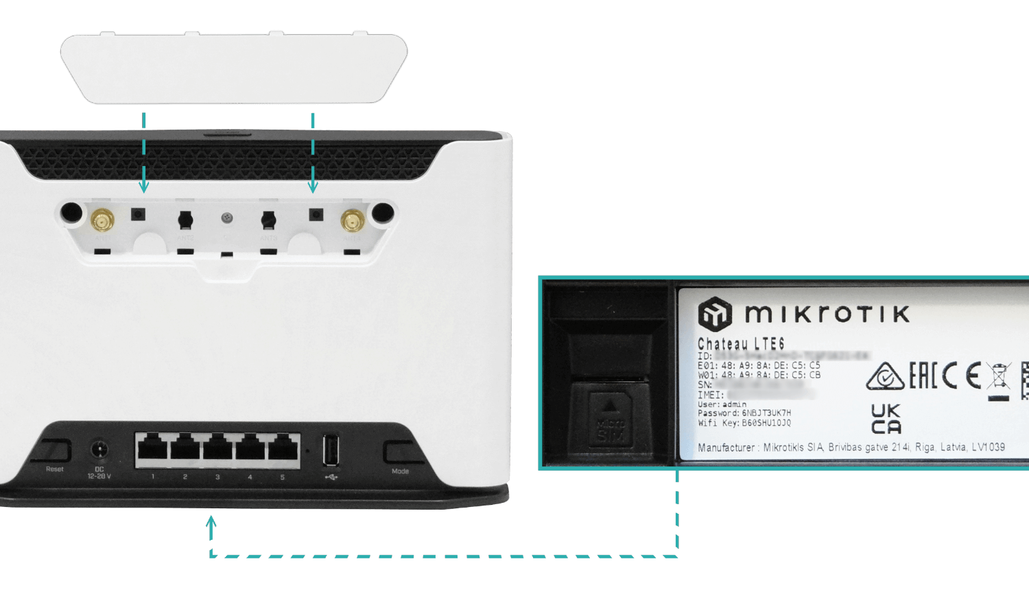 Router LTE CAT6 con WiFi Dual-Band y 5 Puertos Gigabit, MikroTik Chateau LTE6, MIMO 2x2 4