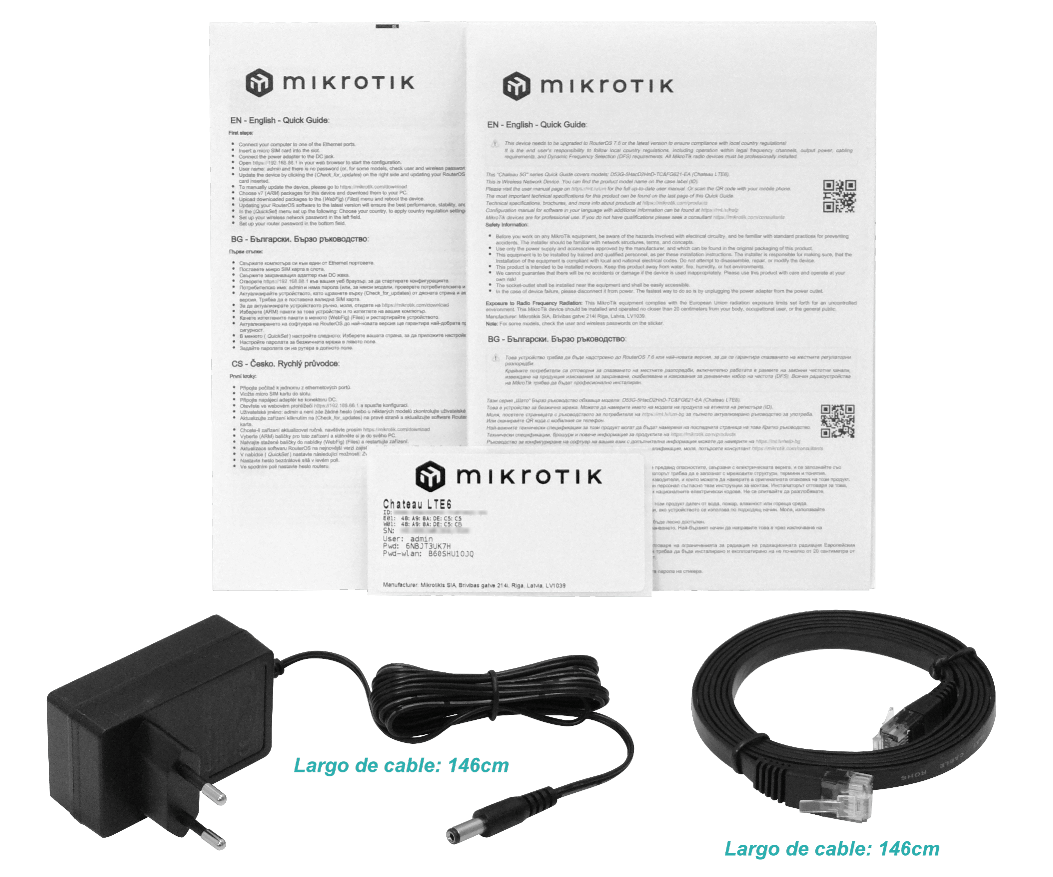 Router LTE CAT6 con WiFi Dual-Band y 5 Puertos Gigabit, MikroTik Chateau LTE6, MIMO 2x2 6