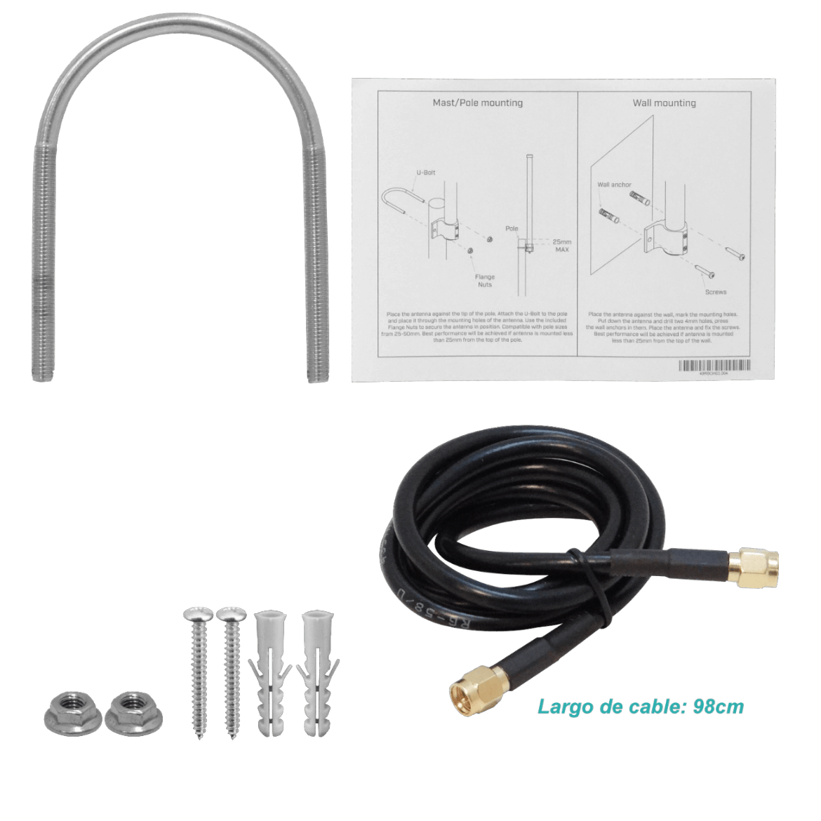 Antena Omni MikroTik 915 MHz - 5.2 dBi, Resistente al Agua IP66 1