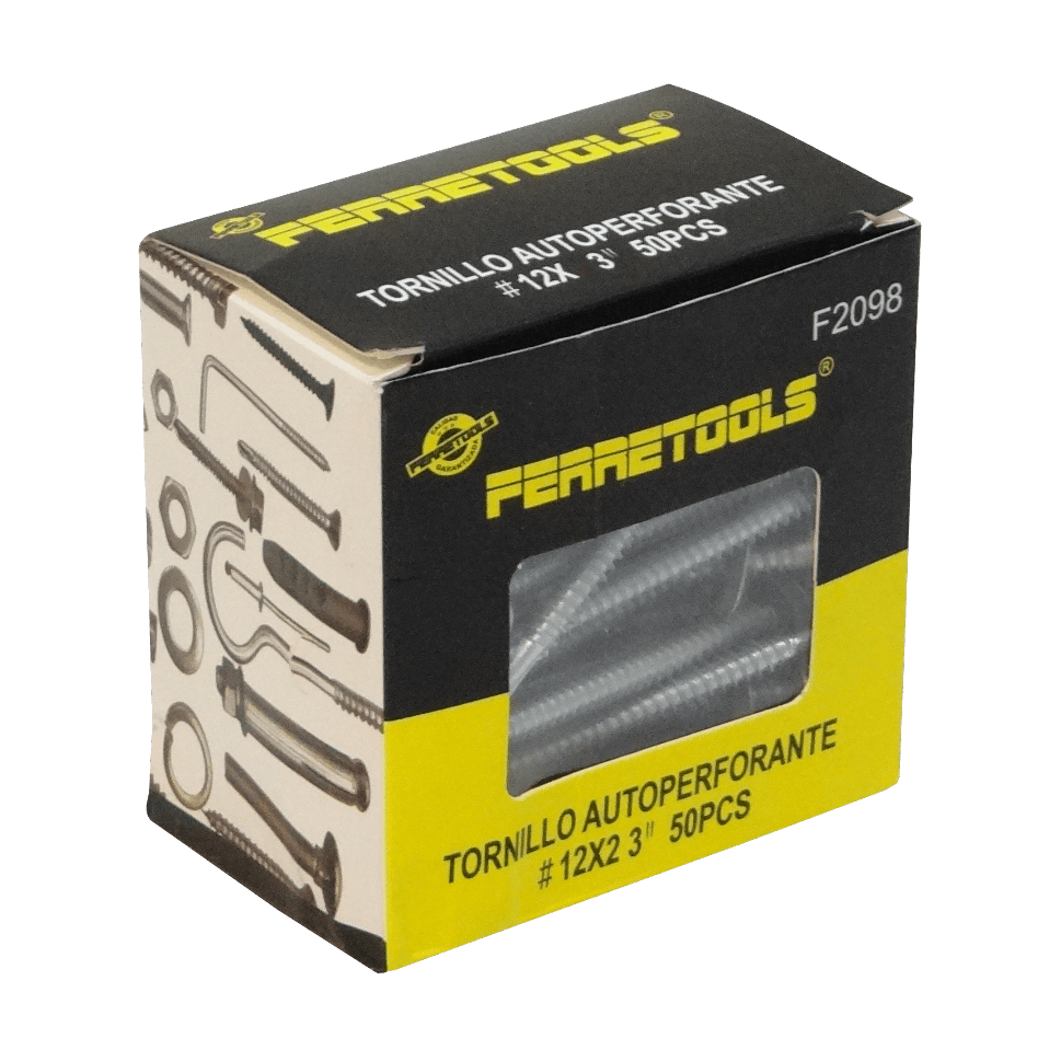 BA12-30. Hexagonal-8mm 50u. 12x3 Largo-76mm Zn Tornillo Autoperforante 3,0p 2
