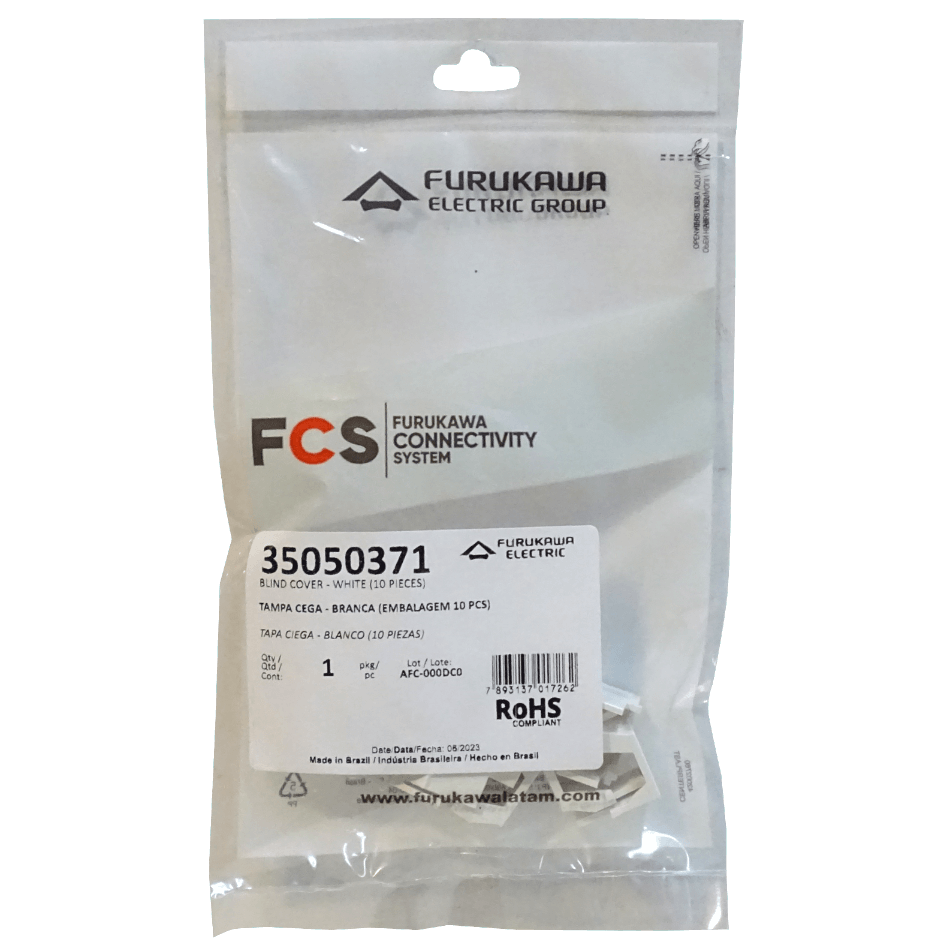 Tapa Keystone ciega Furukawa K0WF-10 blanca juego de 10 unidades 1