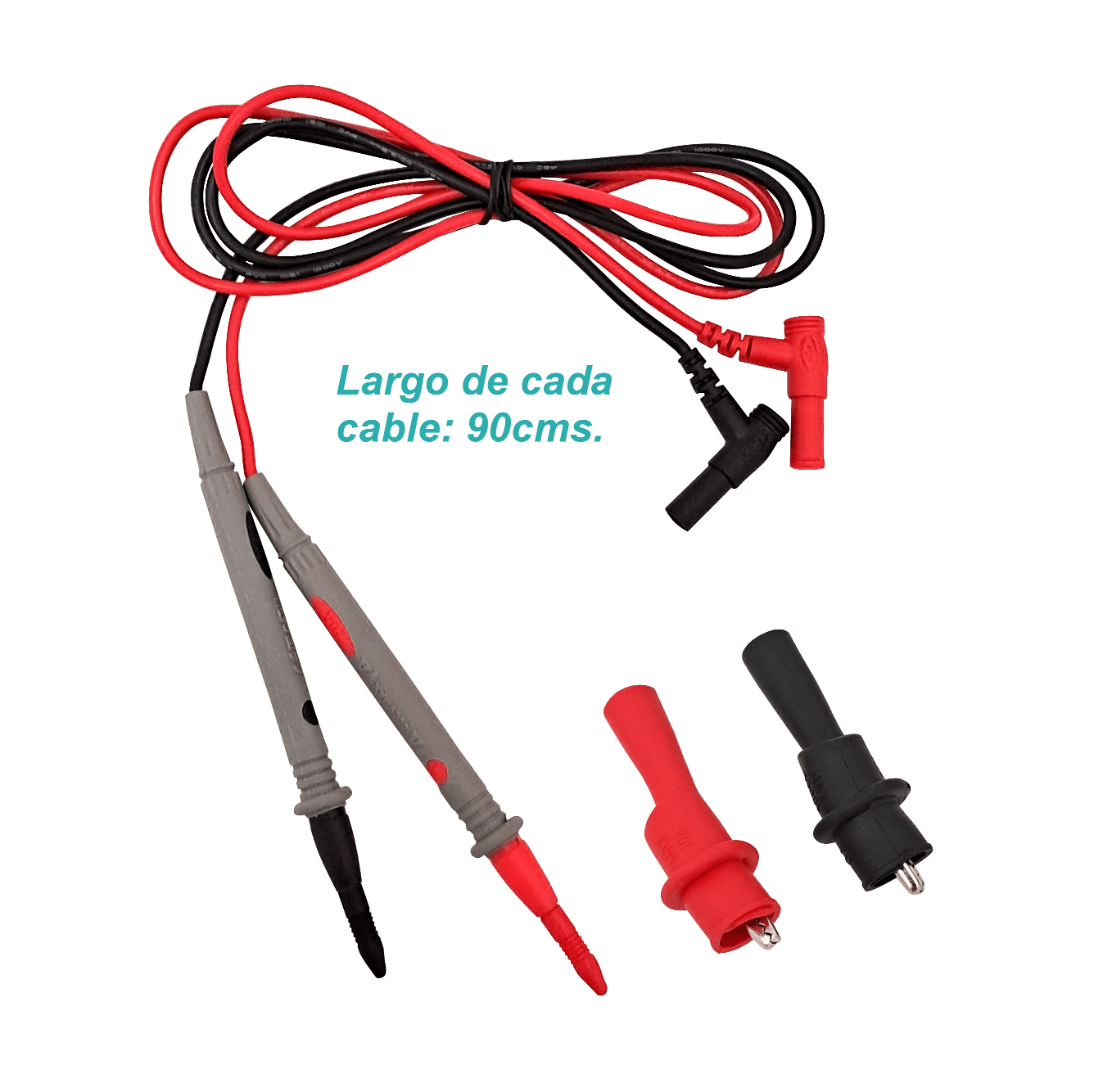Par de Cables de Repuesto para Multitester, 1000V, 20A, 90cm 2