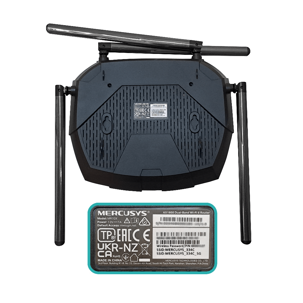 MERCUSYS WiFi6 AX1800 5GHz+2,4GHz 1201+574mbps 4-ant-fija 3-1000 1-WAN 3