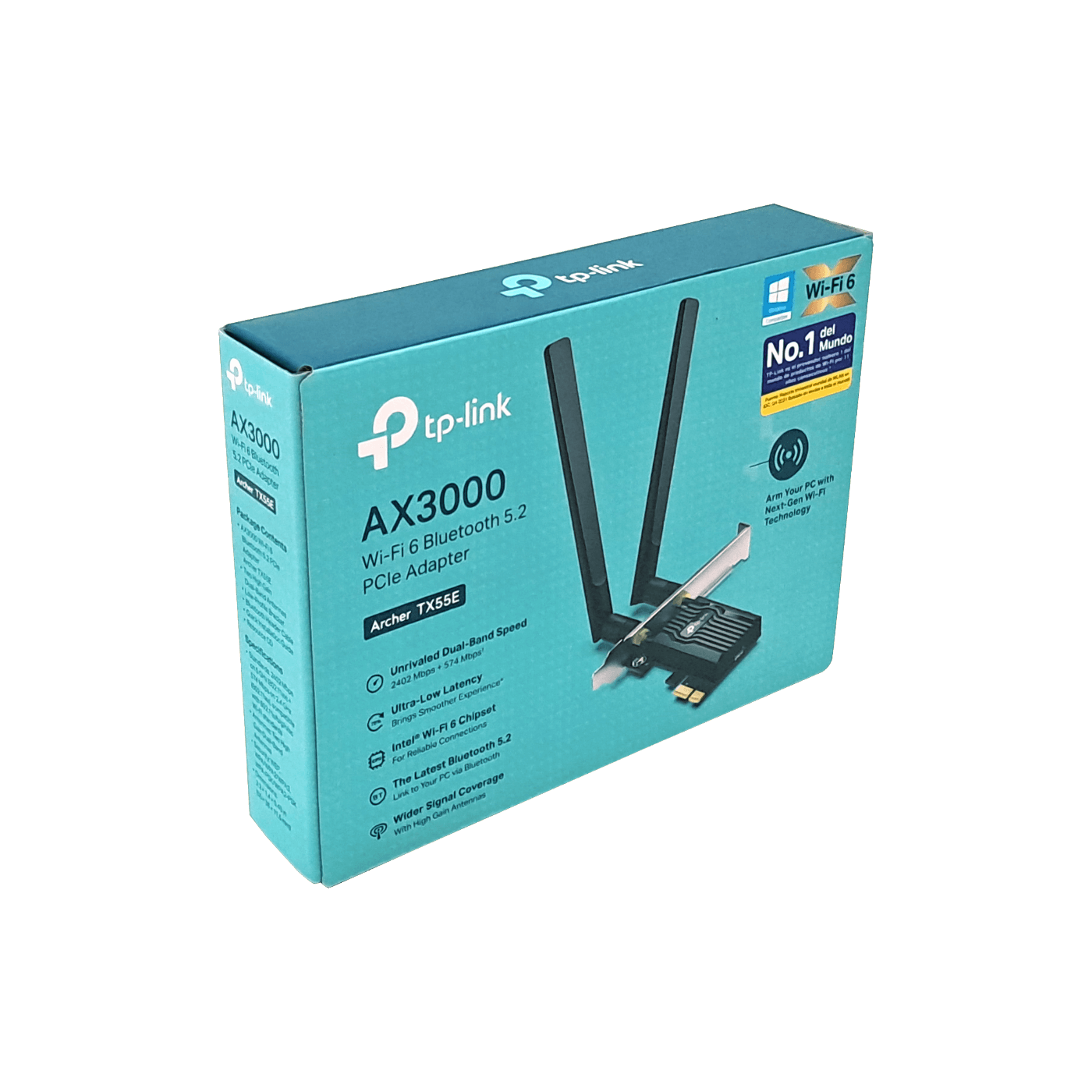 Tarjeta de Red Wi Fi PCIe TP-Link Archer TX55E Wi-Fi 6 AX3000 con Bluetooth 5.2 4