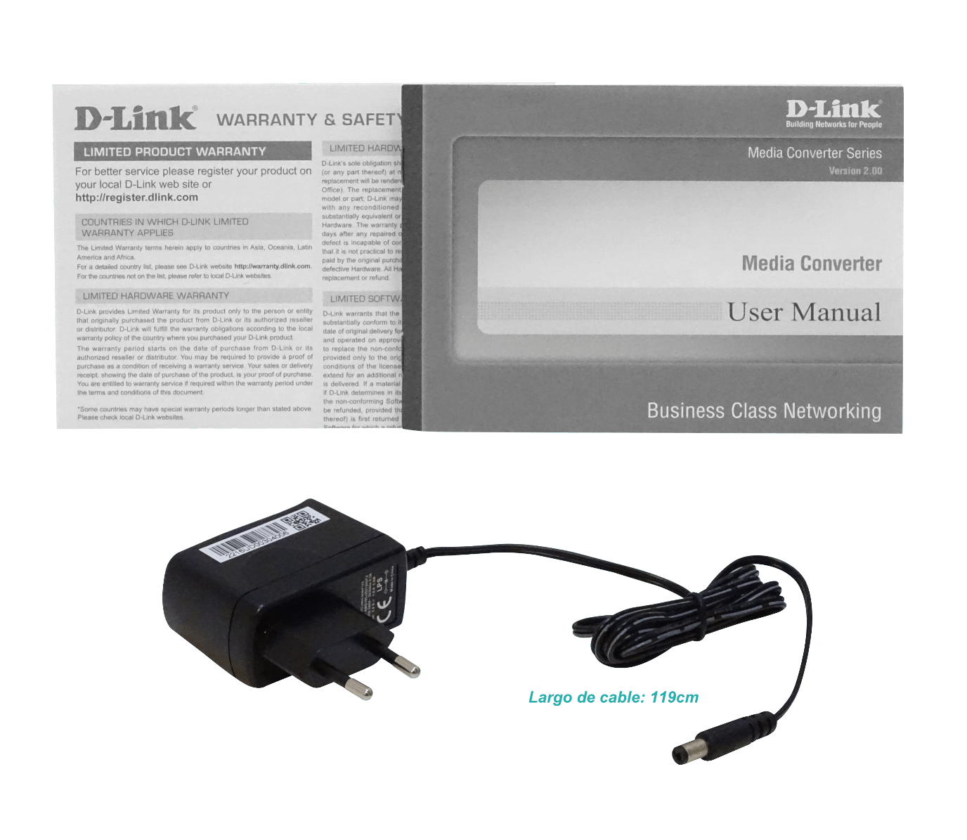 Convertidor de Medios D-Link DMC-805G 1000BASE-T Twisted Pair to 1000BASE-SX/LX Single-mode fiber  1