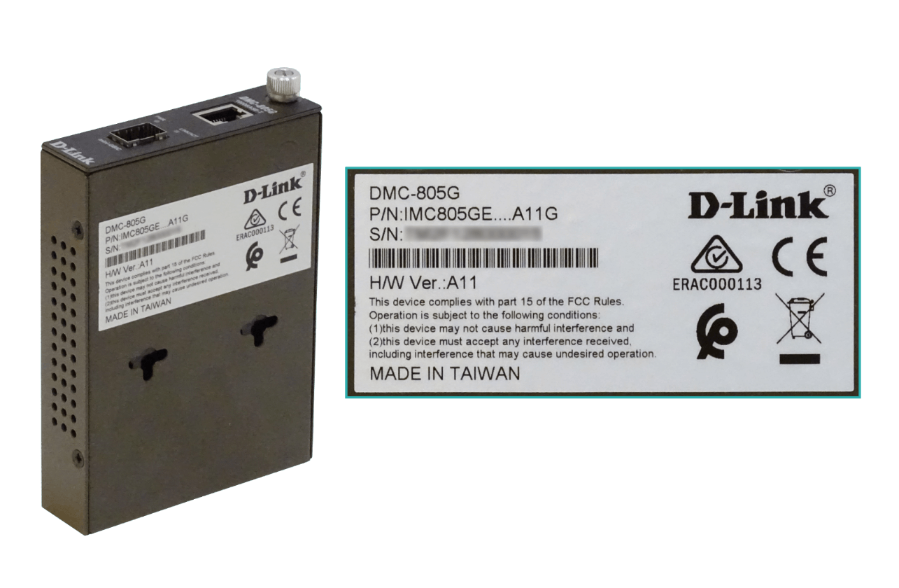 Convertidor de Medios D-Link DMC-805G 1000BASE-T Twisted Pair to 1000BASE-SX/LX Single-mode fiber  4