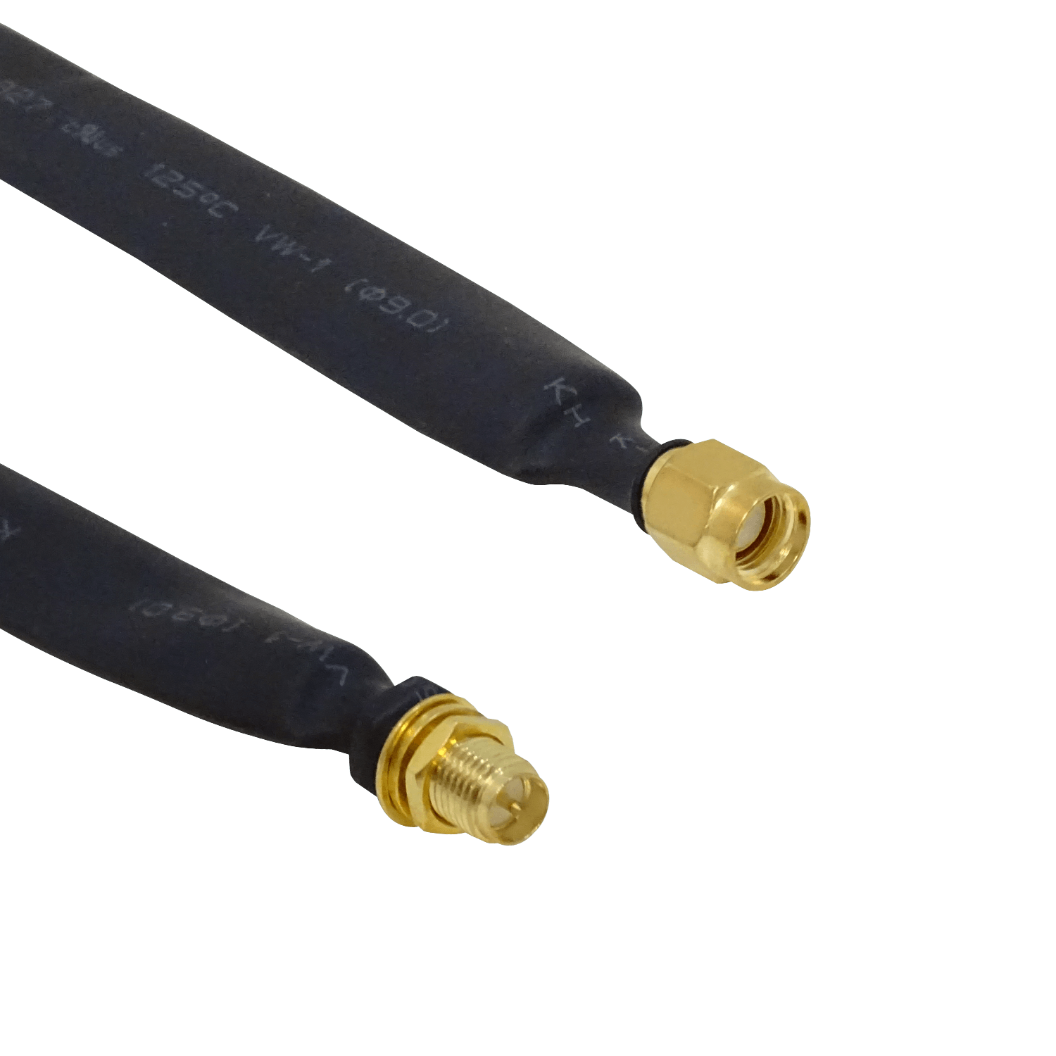 Cable Coaxial RPSMA-H a RPSMA-M, Plano, Ventana Puerta, 0-6GHz, Negro, 25cm 2