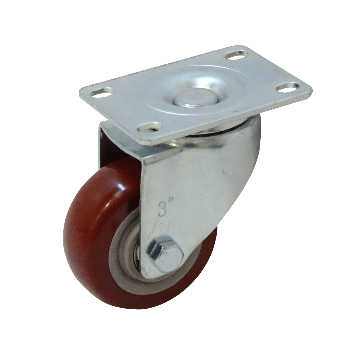Rueda 3-pulgadas Rojo Giratoria Soporta-30Kg 65x92x105mm 1