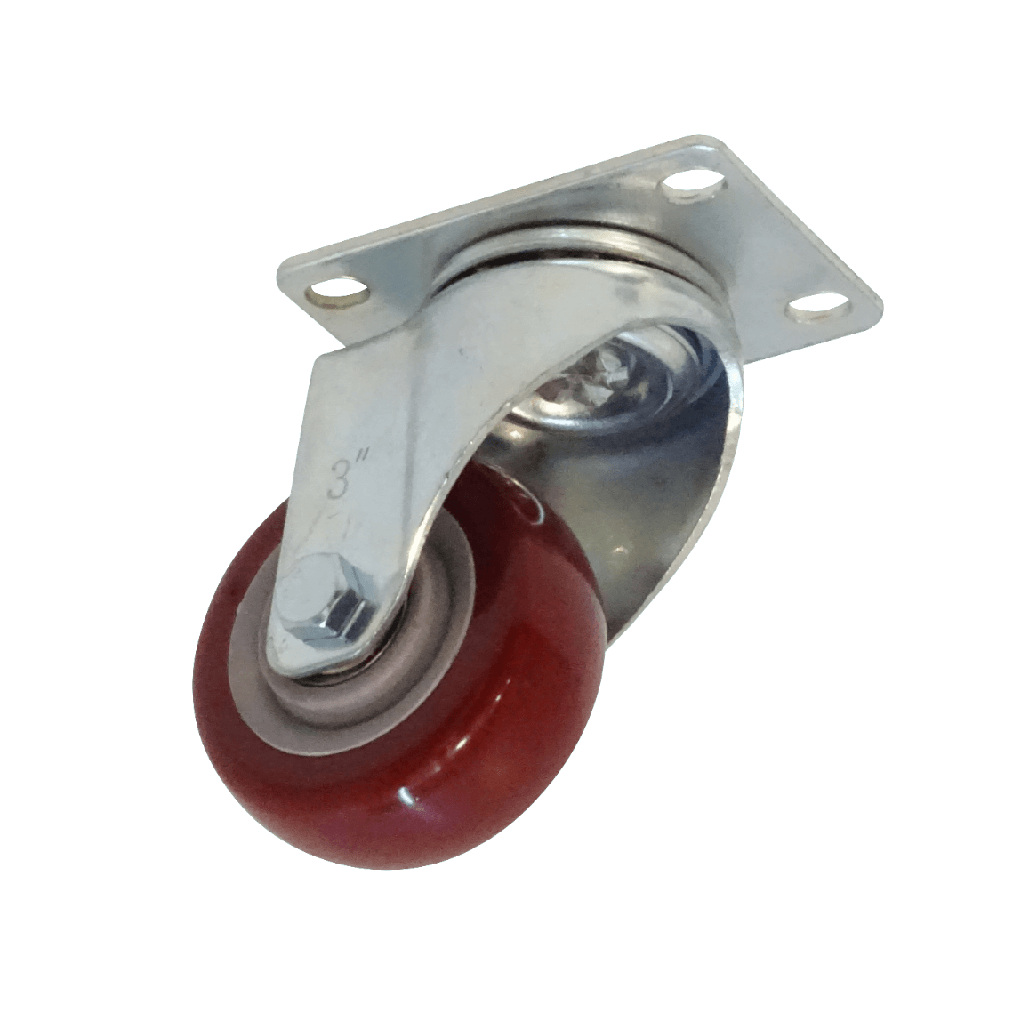 Rueda 3-pulgadas Rojo Giratoria Soporta-30Kg 65x92x105mm 2