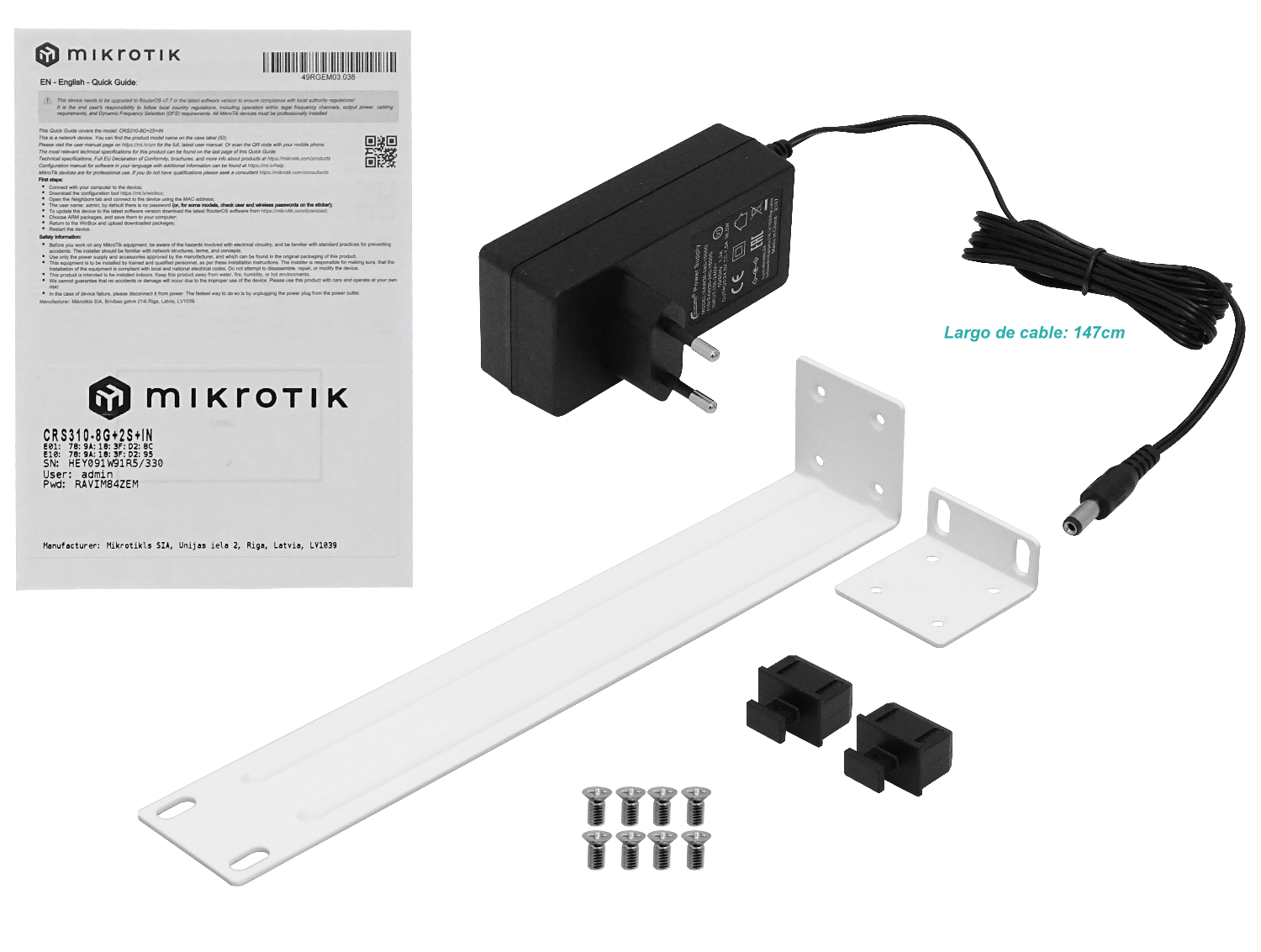 Switch MikroTik CRS310-8G+2S+IN 8x 2.5G + 2x SFP+ 10G USB Rack RouterOS L5 5