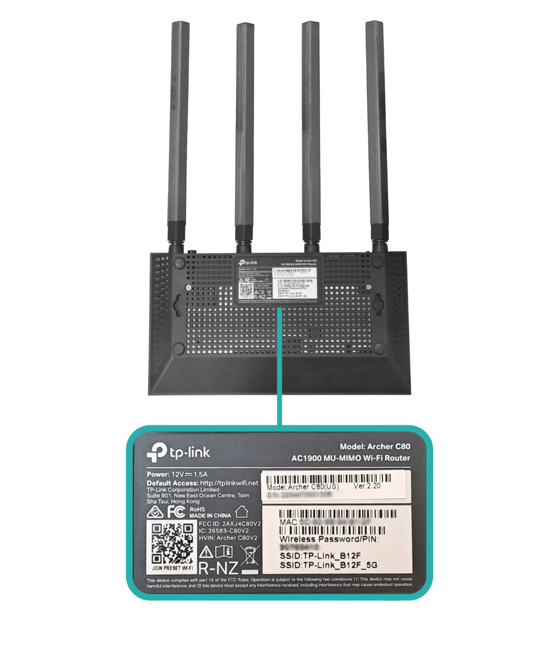 Router WiFi AC1900 MU-MIMO TP-Link Archer C80 - 1xWAN Gigabit, 4xLAN Gigabit, Beamforming 5