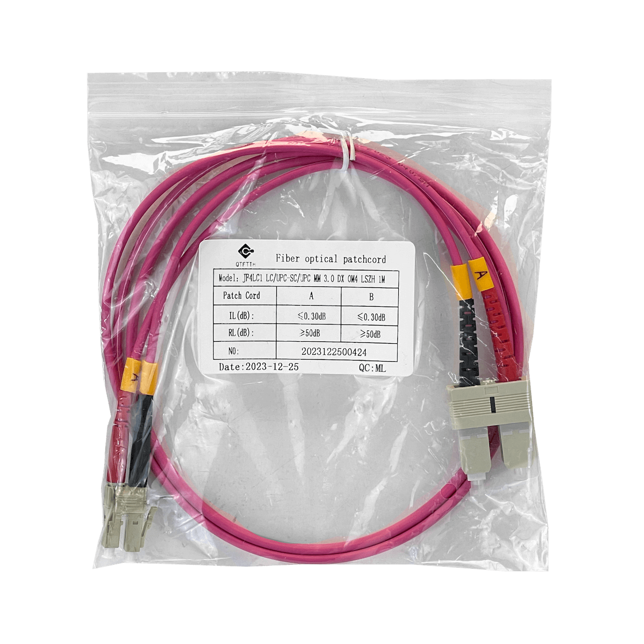 LSZH 10mt LC-SC OM4 MultiModo MM Duplex Jumper Fibra 50/125um 3mm 2
