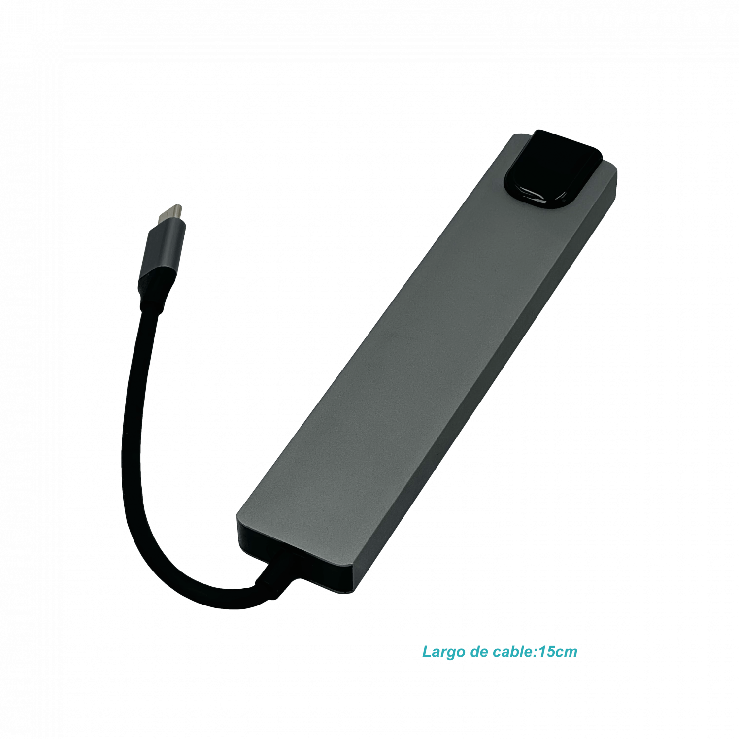 Hub USB-C c/ HDMI, 2 USB-A, RJ45, SD/mSD, Aluminio 1