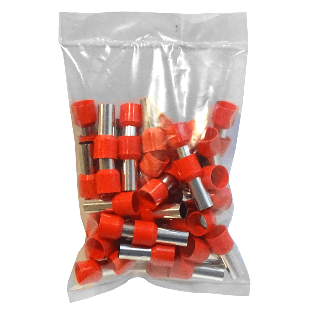 Rojo 50,0mm2 20/36,0mm 50-unid AWG1 Ferrules Terminal Aislado Crimp 3