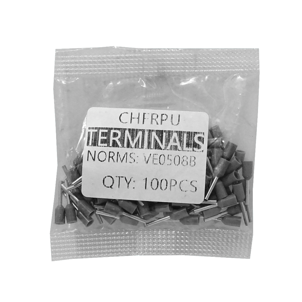 Gris 0,5mm2 8/14mm 100-unid AWG22 Ferrules Terminal Aislado Crimpea 3