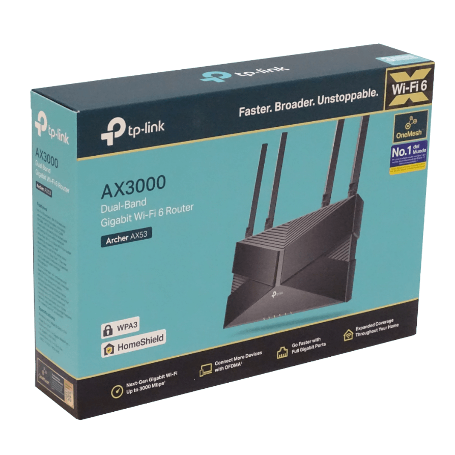 Router TP-Link Archer AX53 Wi-Fi 6 de doble banda AX3000, Compatible con EasyMesh 2