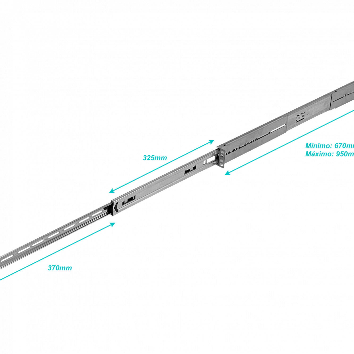 Riel de Rack Deslizable 2U RIEL-4, Fondo 670–950mm, Longitud 695mm 1