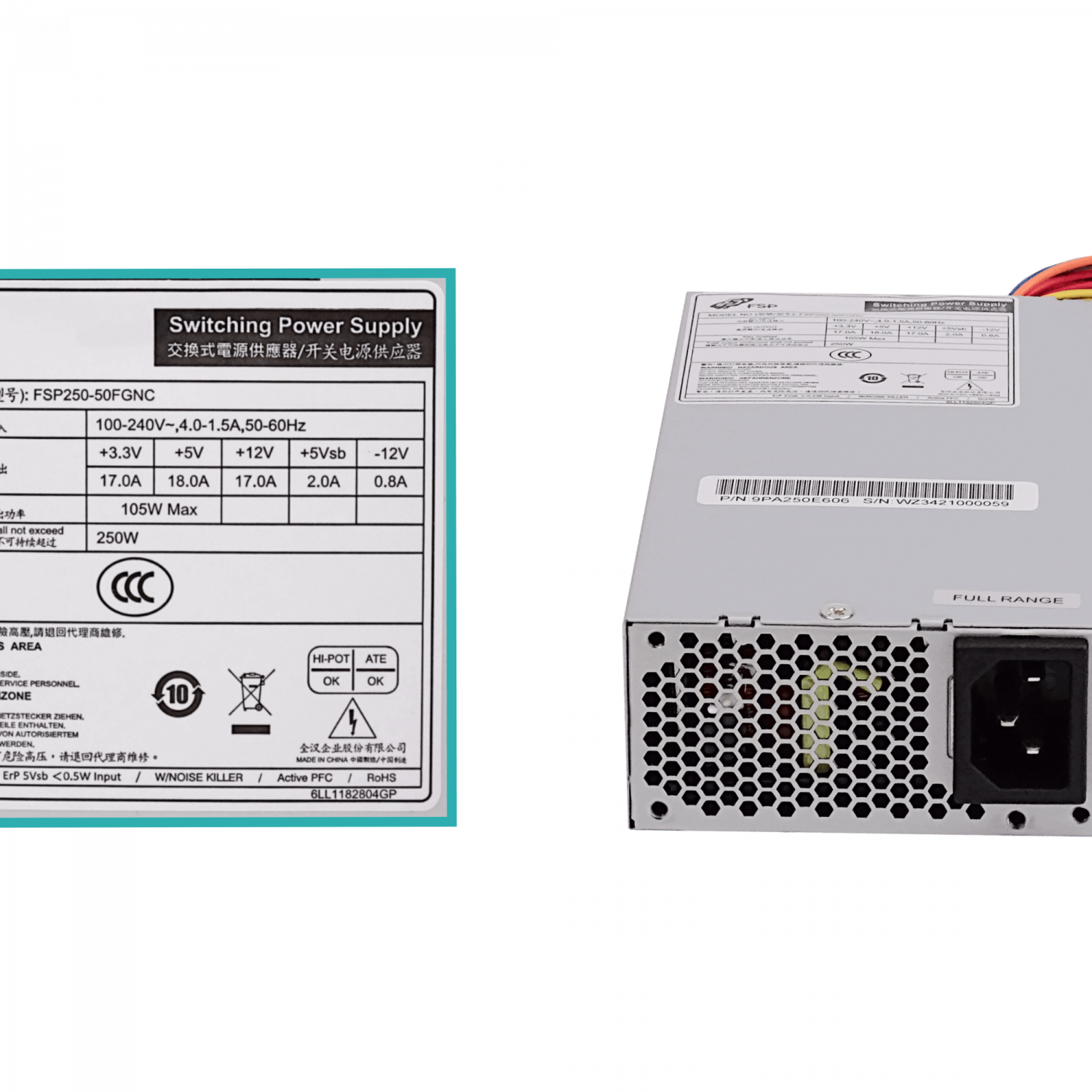 FSP Fuente Poder rack 1U 250W Requiere cable poder C13 4