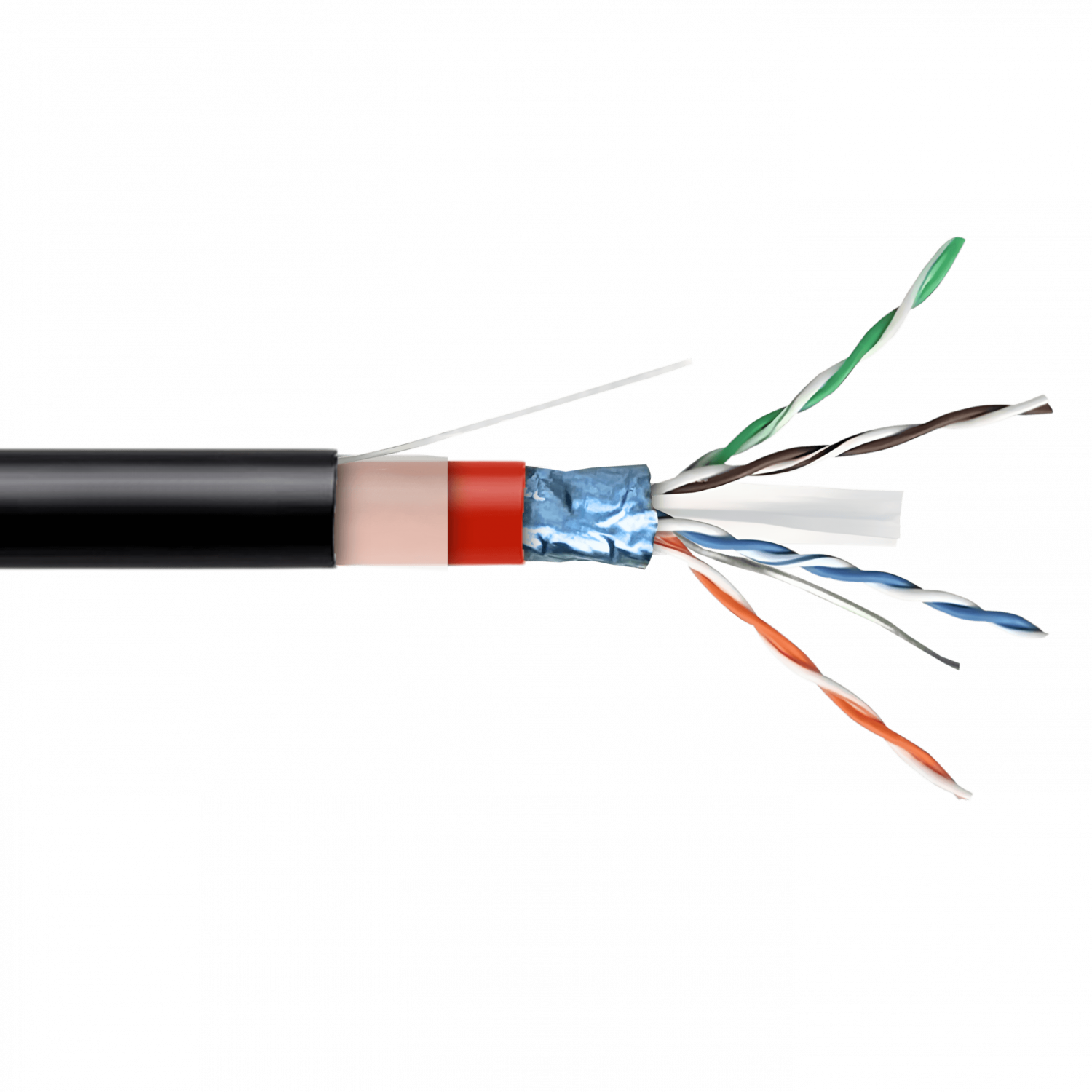 FURUKAWA Negro F/UTP Cable CAT6 Int-Ext 23AWG Unifilar Por Metro 1