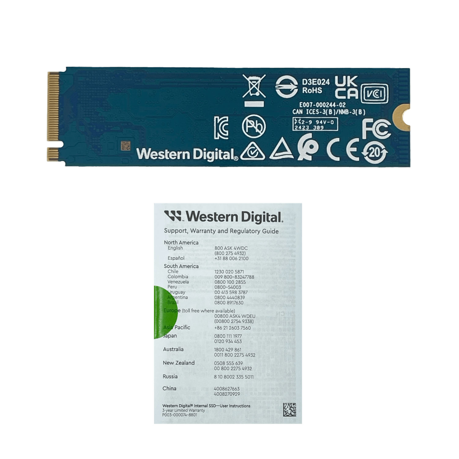Unidad SSD Western Digital WD Green SN350, 250GB, M.2 2280 NVMe, Lec. 2400 MB/s, Esc. 900MB/s  1