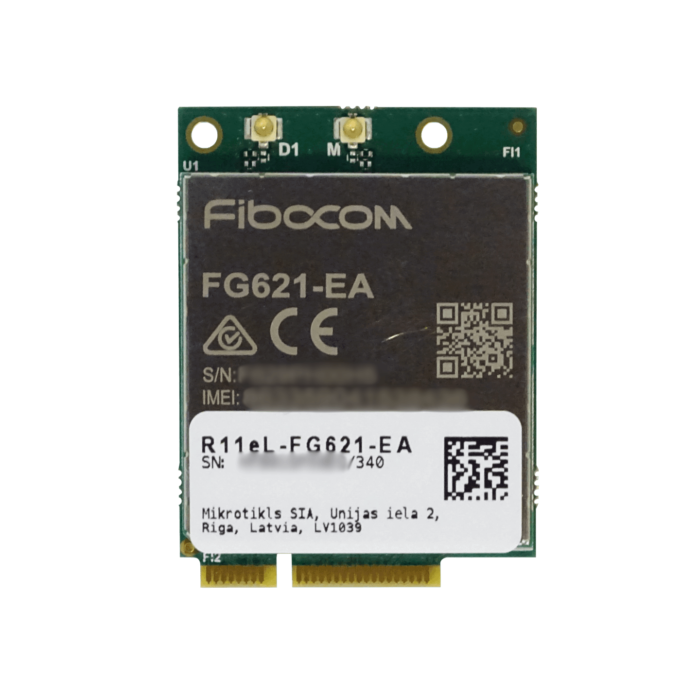 Tarjeta miniPCI-e MikroTik R11eL-FG621-EA - Módulo LTE Cat 6 con Agregación de Portadoras 2