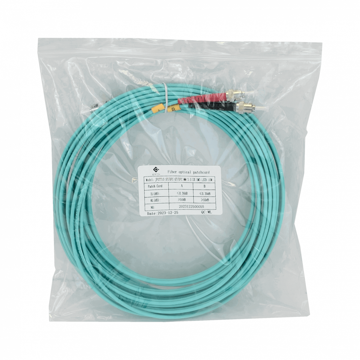 10mt ST-ST OM3 Multimodo MM Duplex Jumper Fibra 3.0mm 50/125um LSZH 2