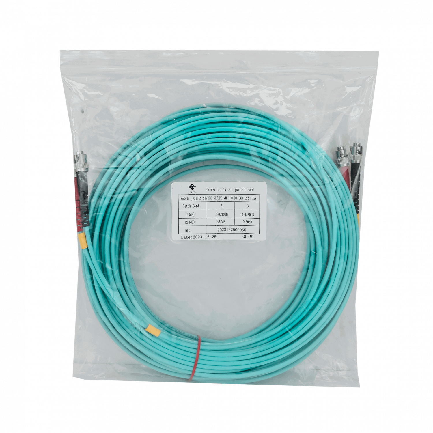 15mt ST-ST OM3 Multimodo MM Duplex Jumper Fibra 3.0mm 50/125um LSZH 1