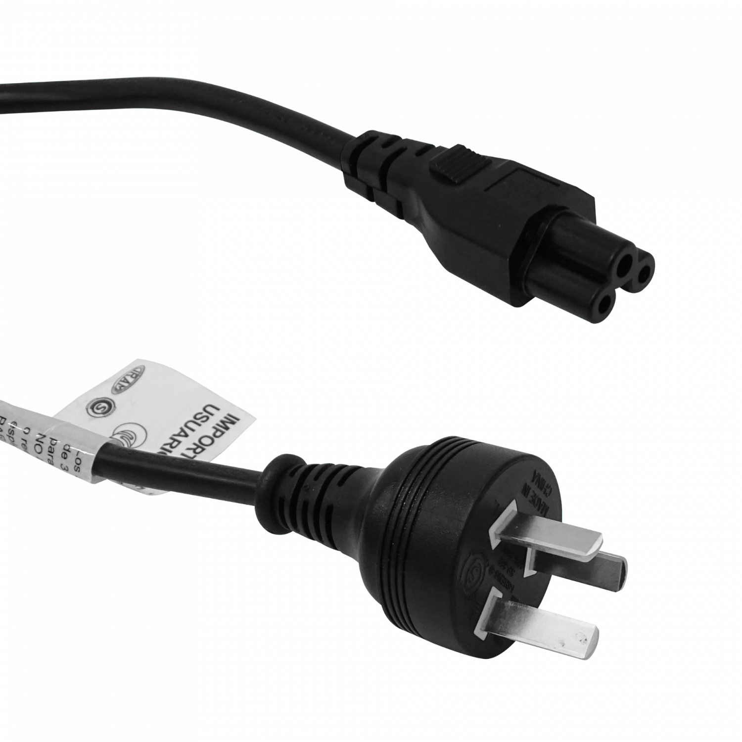 Trebol-C5-Hembra I-Macho Cable Poder I=Argentina/Australia 1,2-1,8mt  1