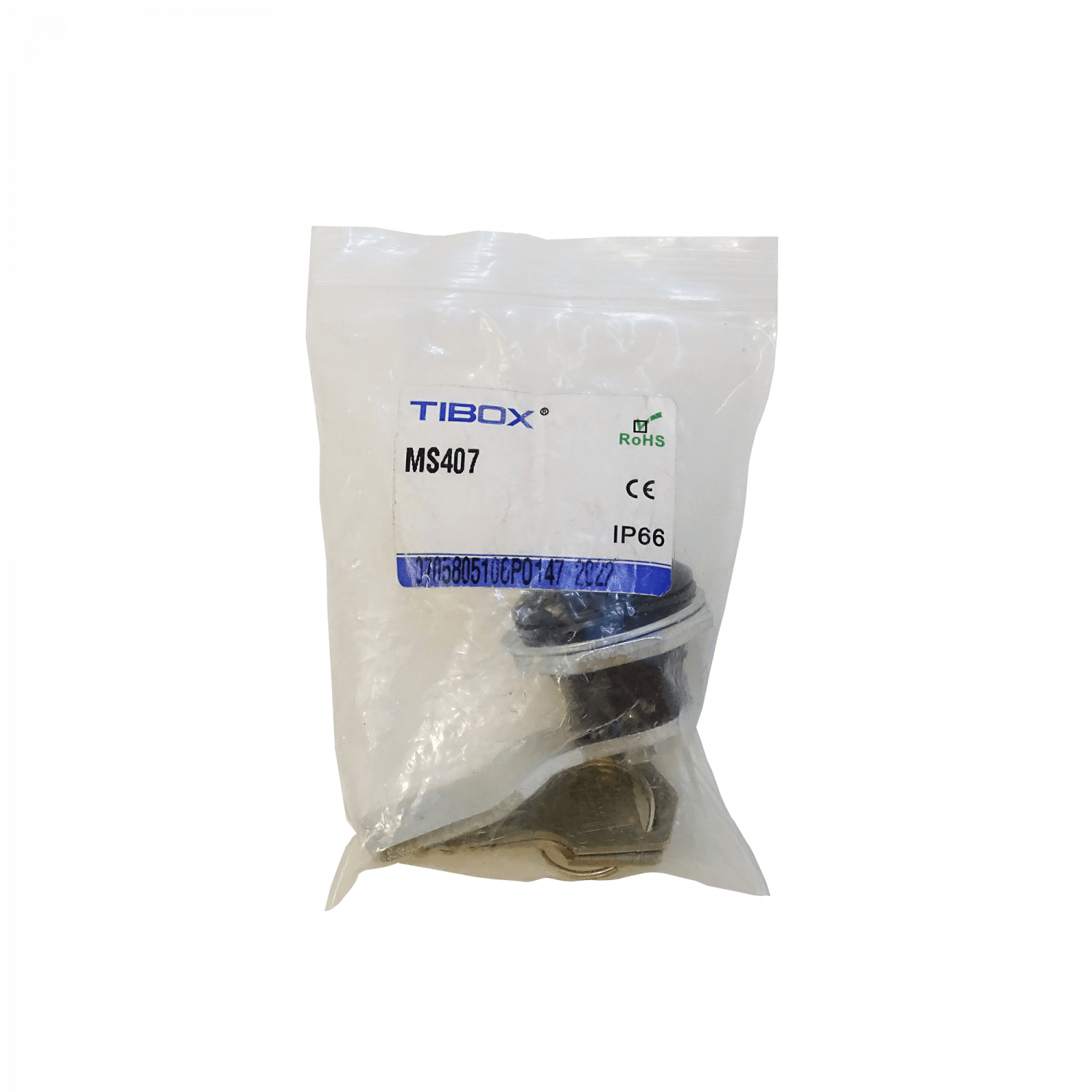 Chapa redonda Tibox MS407 para tablero incluye llaves IP66 1
