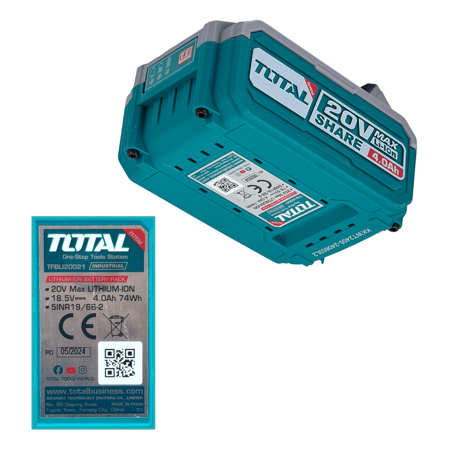 Bateria Litio 20V 4Ah 80Wh Li-ion Recargable 4000mAh P20S TFBLI2002  4