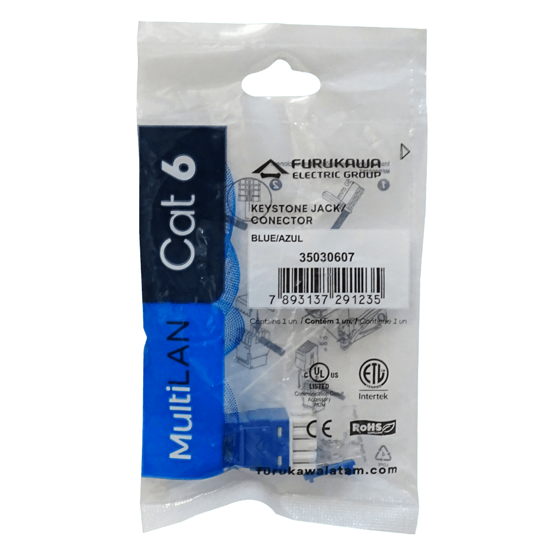 Keystone Furukawa KP6AF Cat6 UTP Multilan hembra RJ45 azul 1