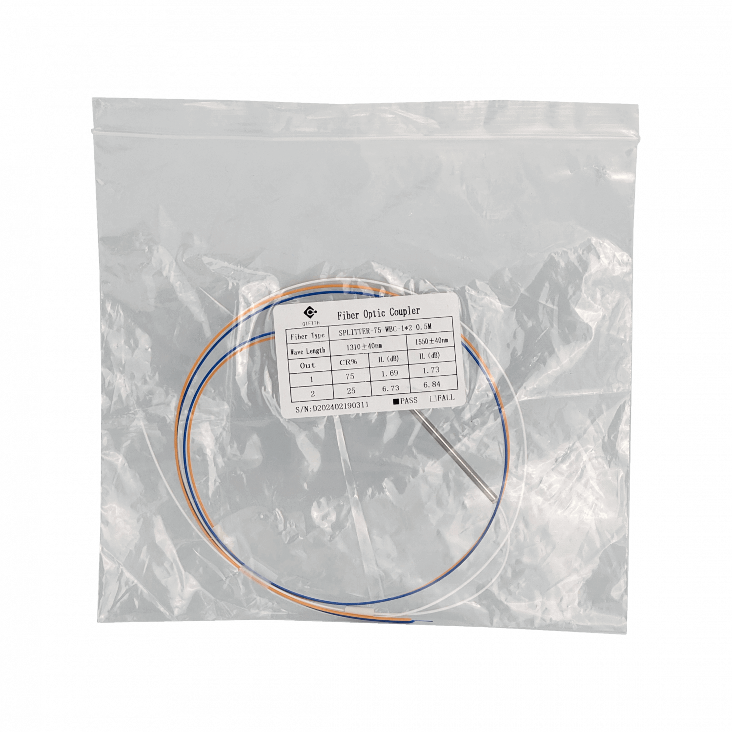 Desbalanceado 1x2 75-25 FBT sin-Conectores Divisor Splitter XPON XGPON 1