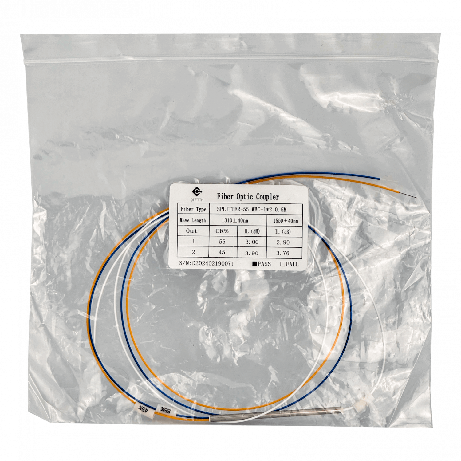 Desbalanceado 1x2 55-45 FBT sin-Conectores Divisor EPON GPON XGPON 3